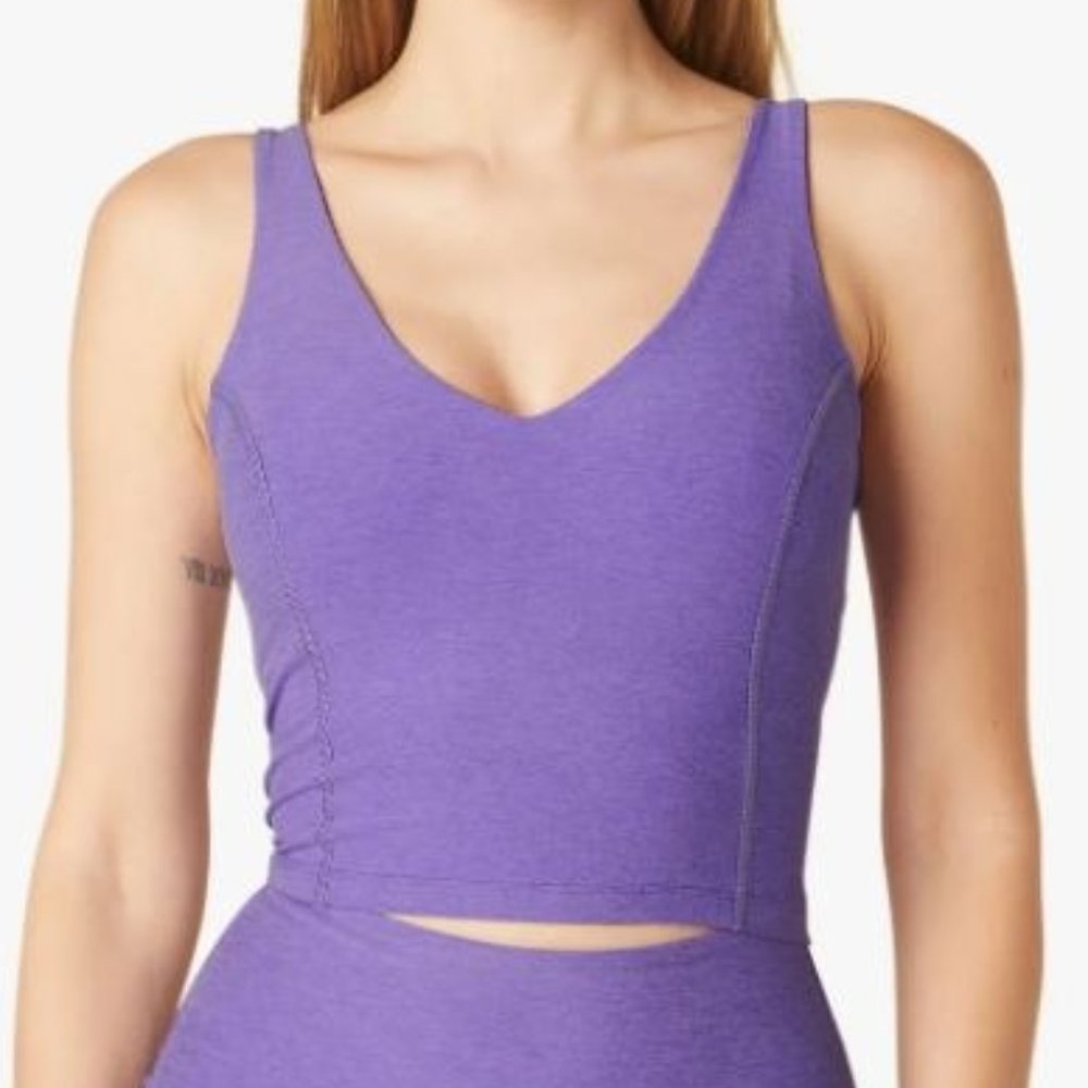 Spacedye Always On Cropped Tank - Bright Amethyst Heather - L